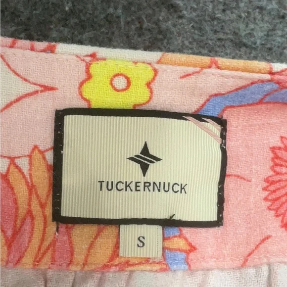 Tuckernuck Pink Floral Linen Cameron Dress Size S - Picture 4 of 7